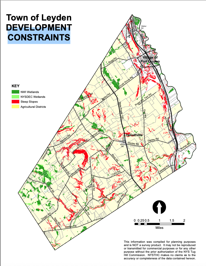 Town of Leyden Development  Constraints Map